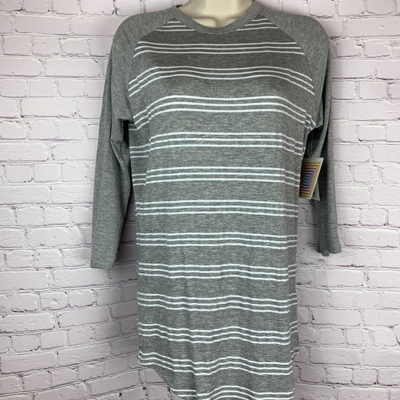 SOFT baseball T feminine & Sporty Grey stripes XXS - Picture 1 of 8